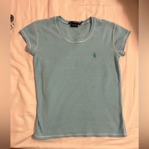 Blue with white stripes full length top